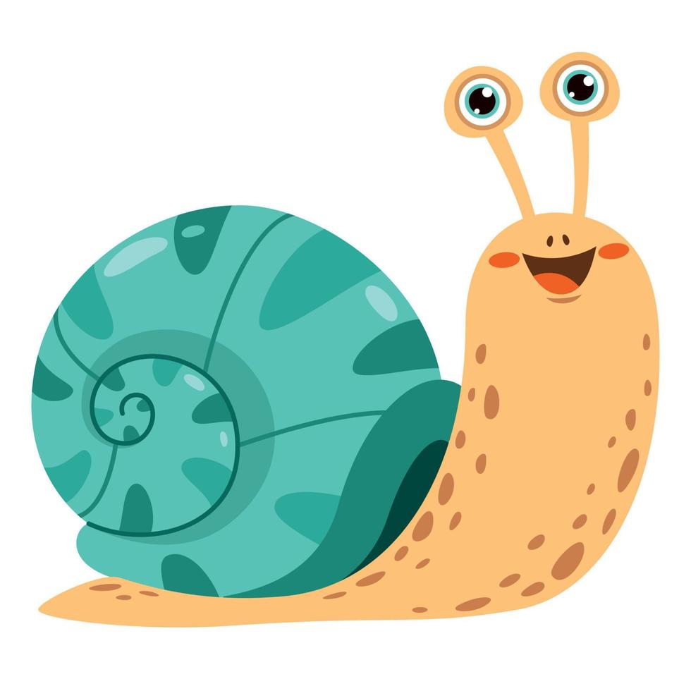 ilustración de dibujos animados de un caracol vector