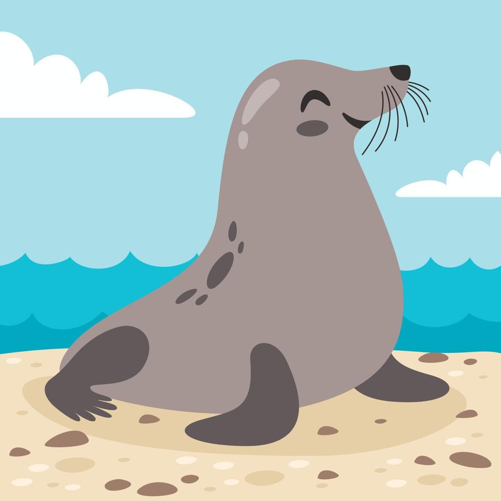 Cartoon Drawing Of A Sea Lion vector