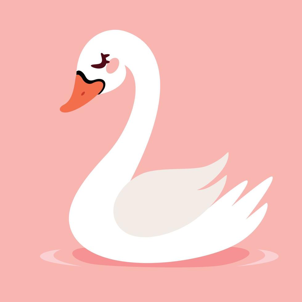 ilustración de dibujos animados de un cisne vector