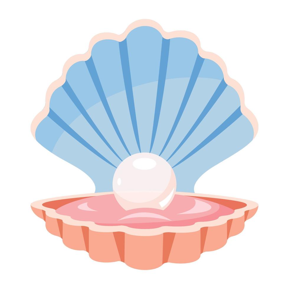 Flat Drawing Of A Clam vector