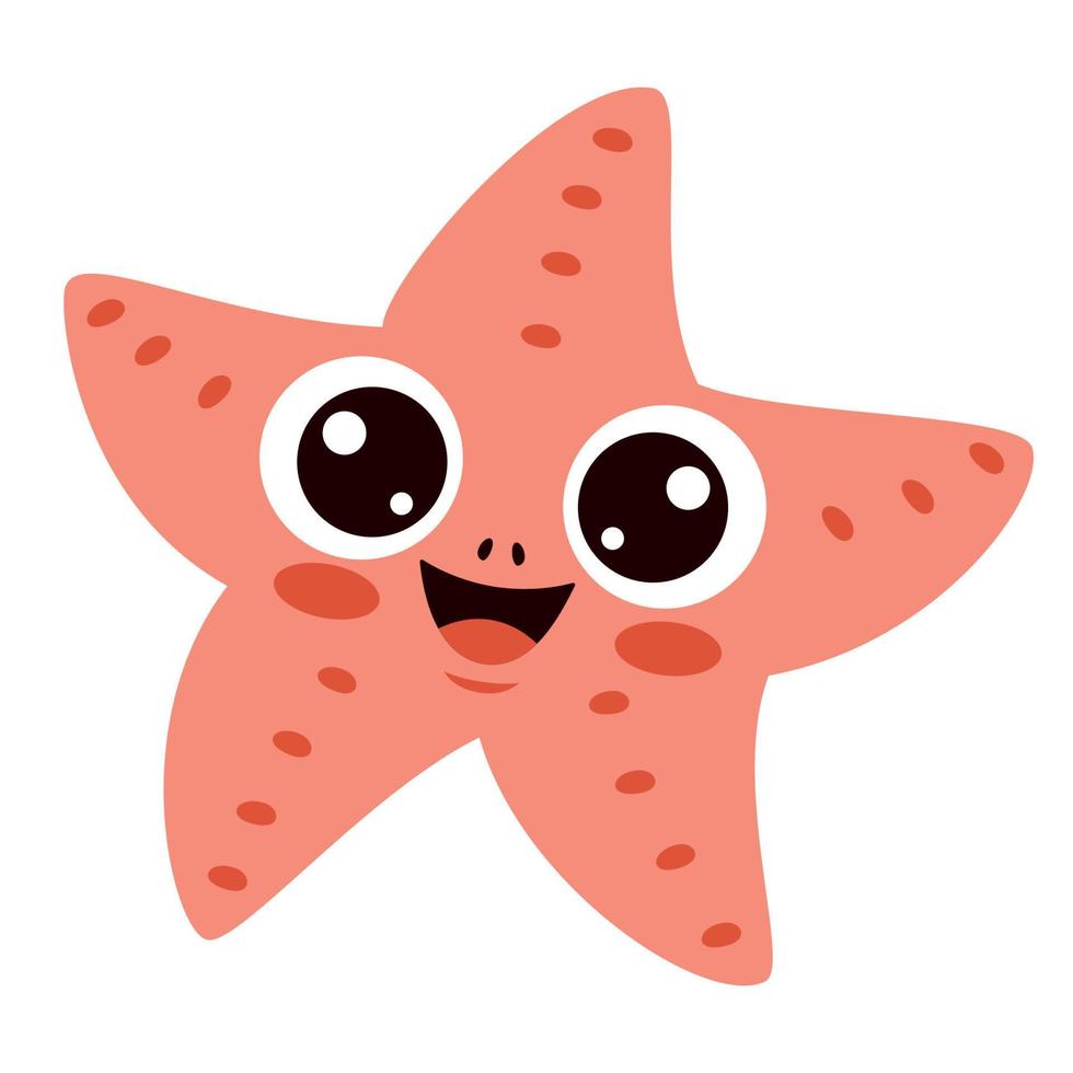 dibujo de dibujos animados de una estrella de mar vector