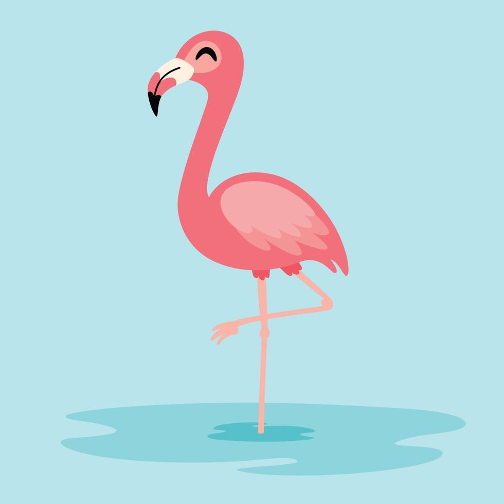 Cartoon Drawing Of A Flamingo vector