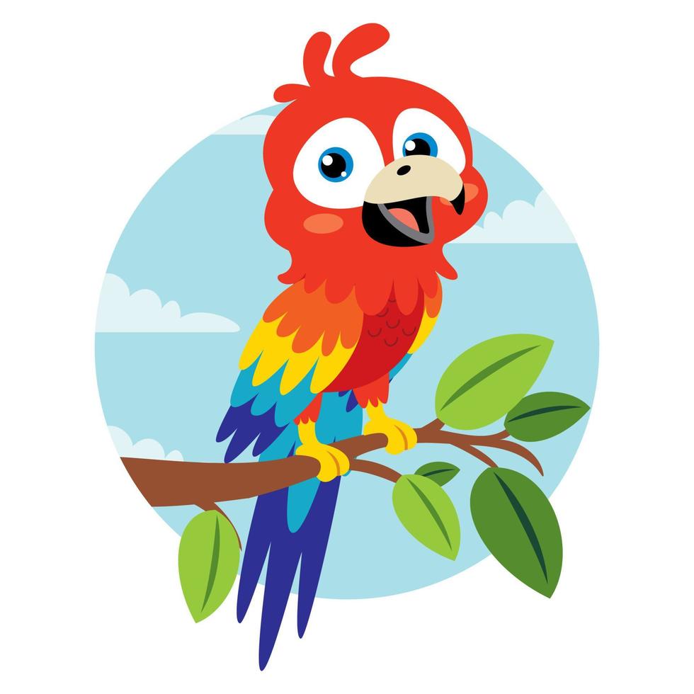 Cartoon Drawing Of A Parrot vector