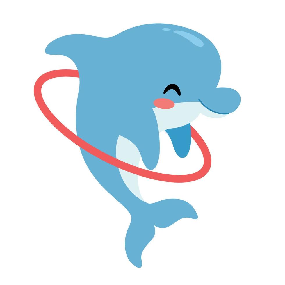 Cartoon Drawing Of A Dolphin vector