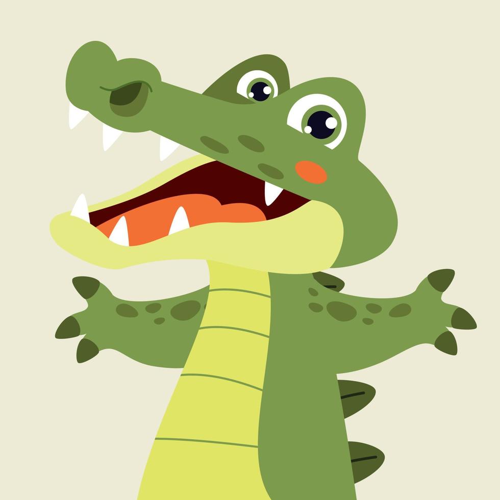 Cartoon Illustration Of A Crocodile vector