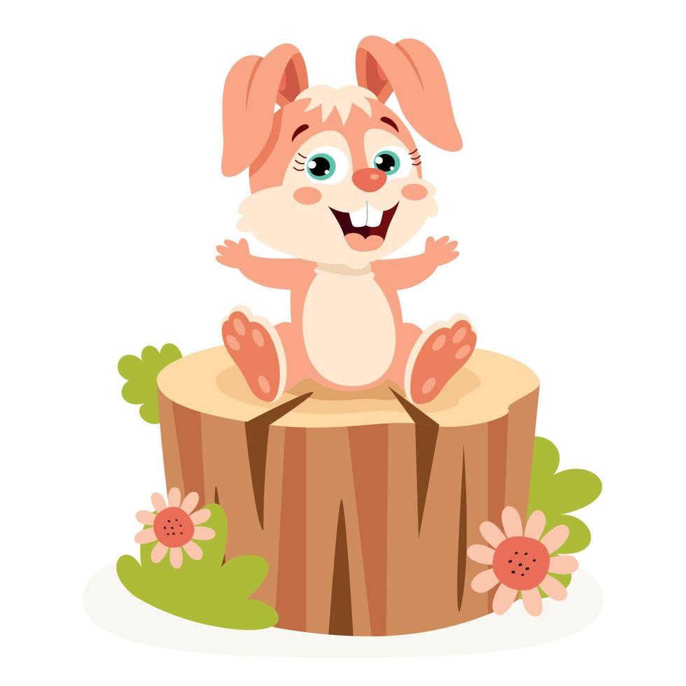 Cartoon Illustration Of Cute Rabbit vector