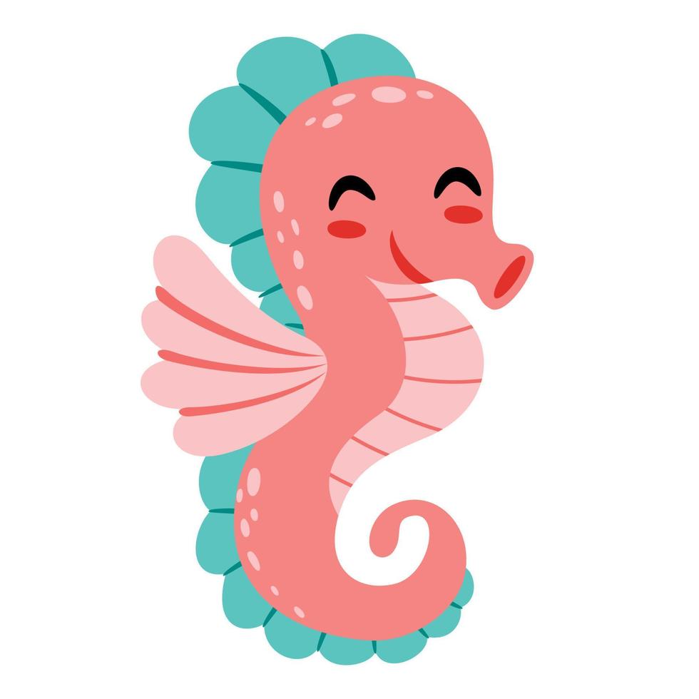 Cartoon Drawing Of A Seahorse vector