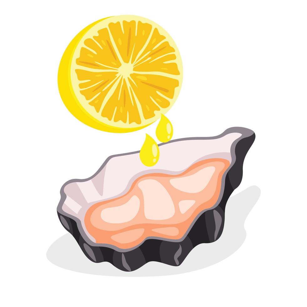 Flat Drawing Of An Oyster vector
