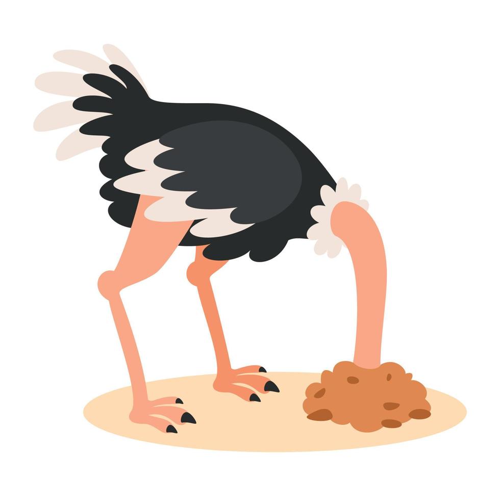 Cartoon Drawing Of An Ostrich vector