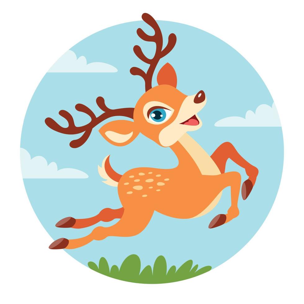 Cartoon Illustration Of A Deer vector