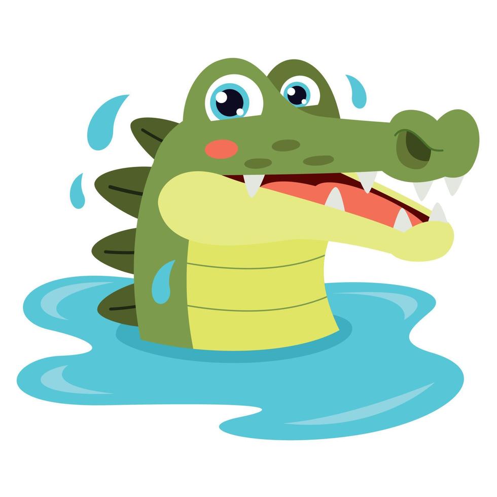 Cartoon Illustration Of A Crocodile vector