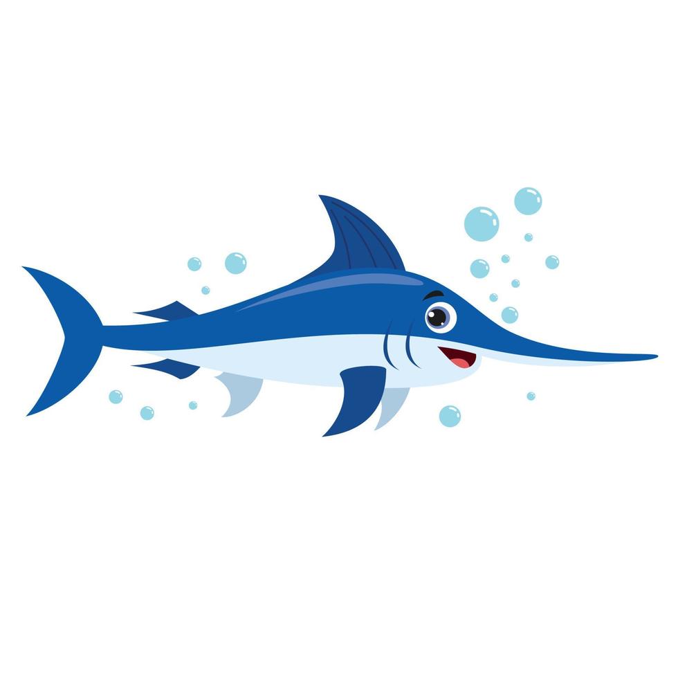 Cartoon Drawing Of A Swordfish vector