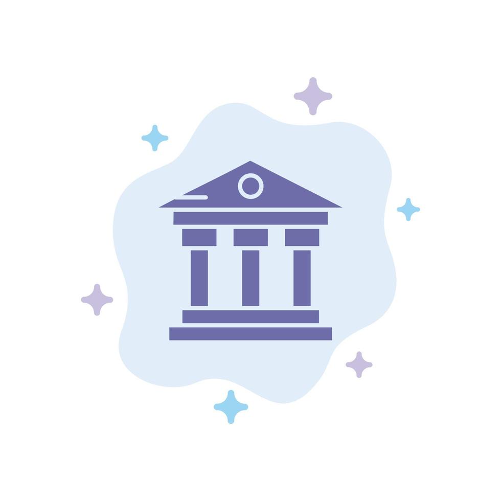 Bank Building Money Service Blue Icon on Abstract Cloud Background vector