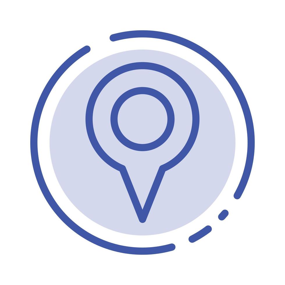 Geo location Location Map Pin Blue Dotted Line Line Icon vector