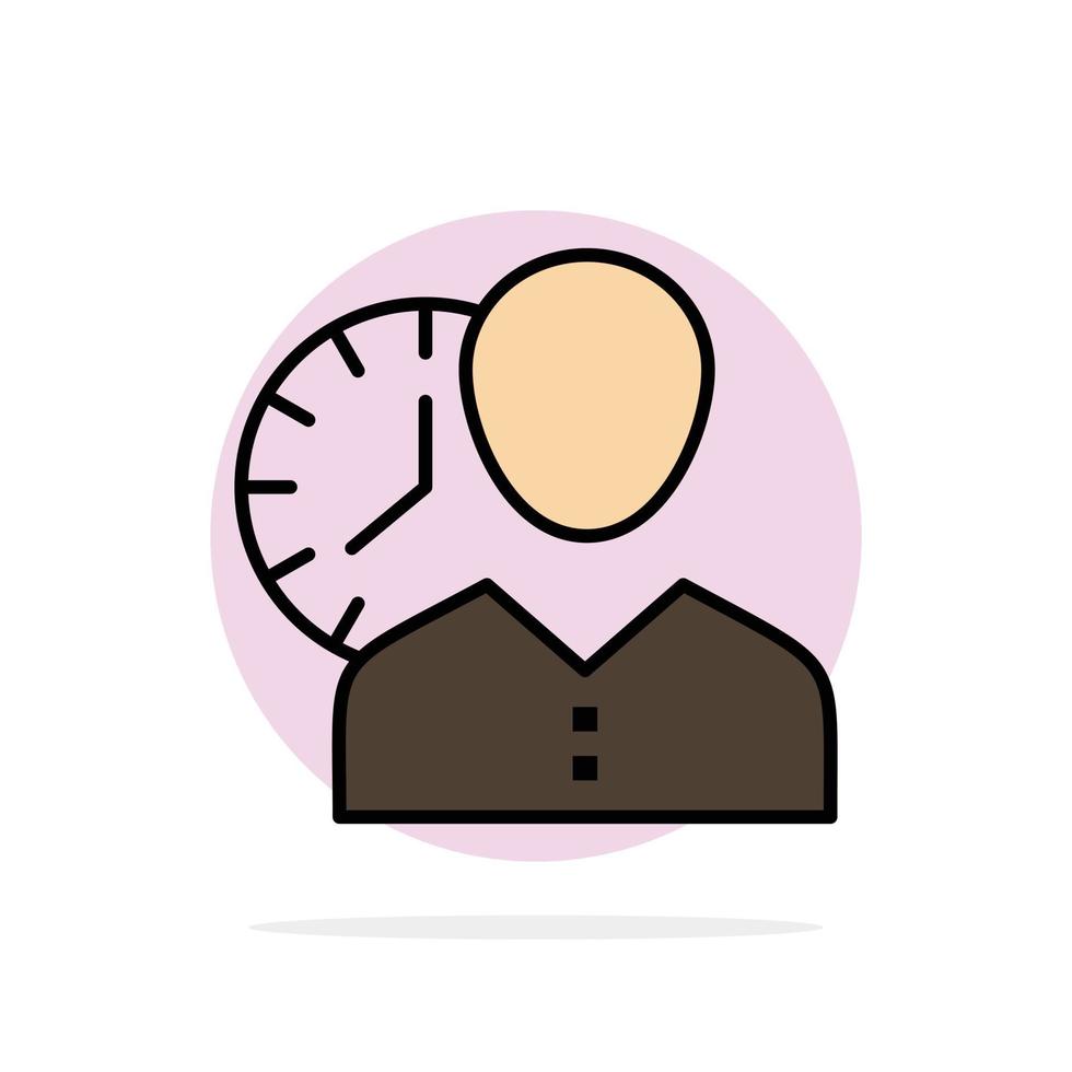 Clock Hours Man Personal Schedule Time Timing User Abstract Circle Background Flat color Icon vector