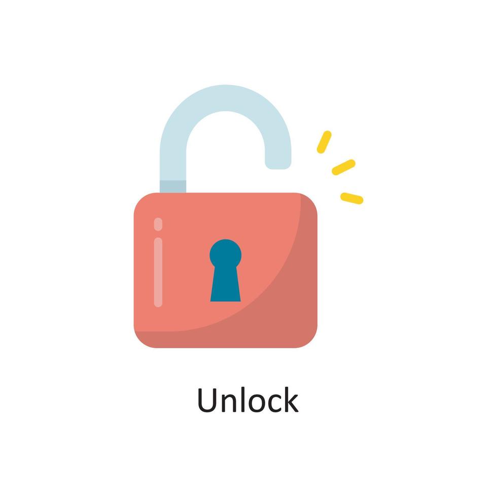 Unlock Vector  Flat Icon Design illustration. Cloud Computing Symbol on White background EPS 10 File