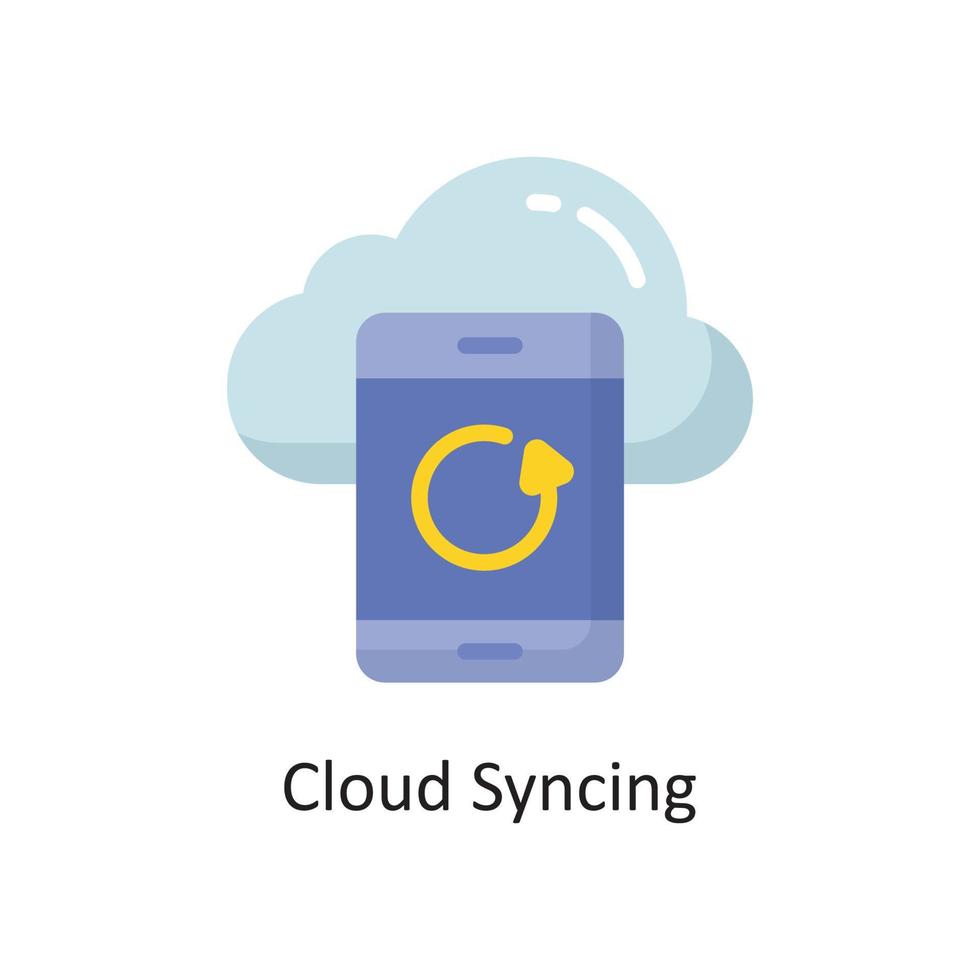 Cloud Syncing Vector Flat Icon Design illustration. Cloud Computing