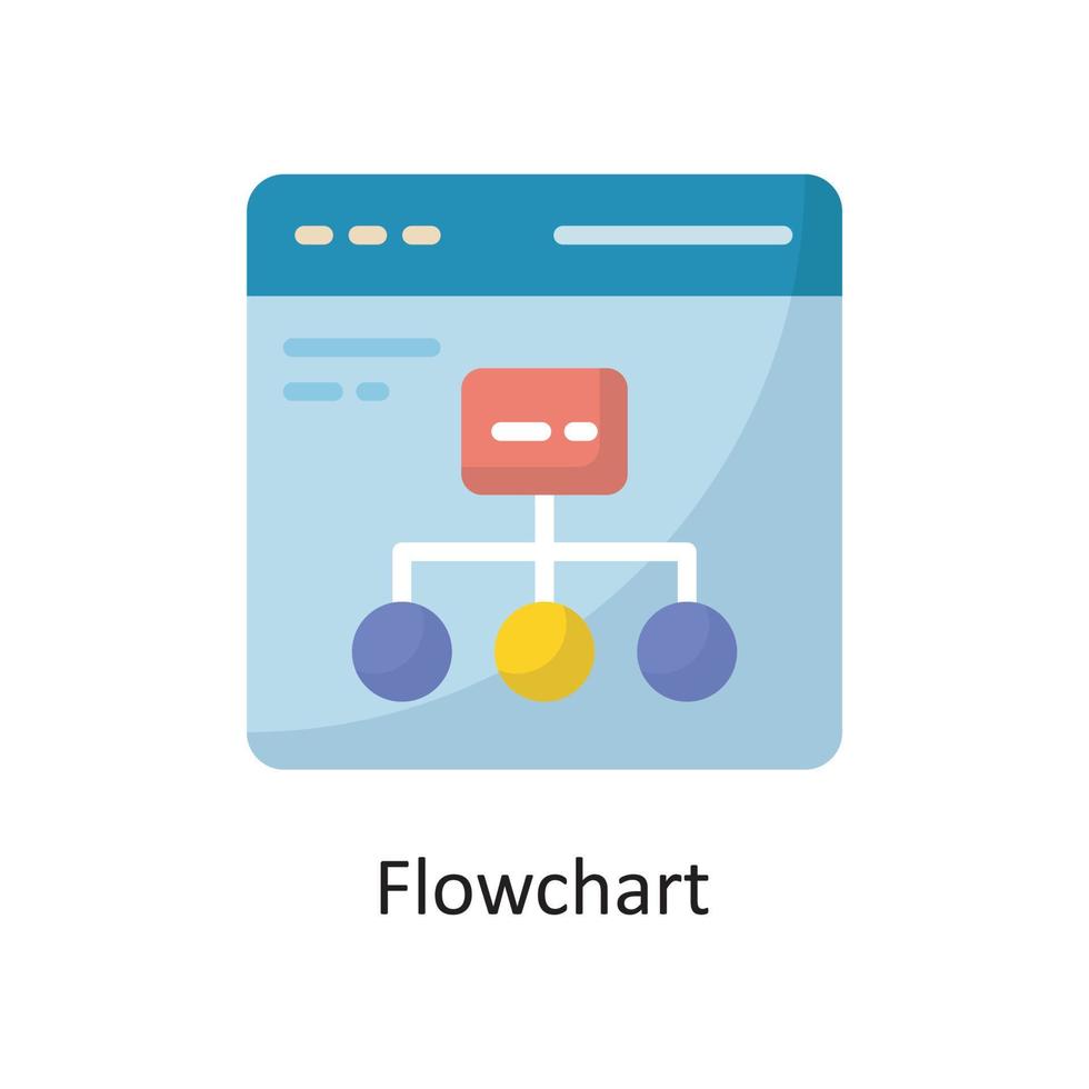 ilustración de diseño de icono plano de vector de diagrama de flujo. símbolo de computación en la nube en el archivo eps 10 de fondo blanco