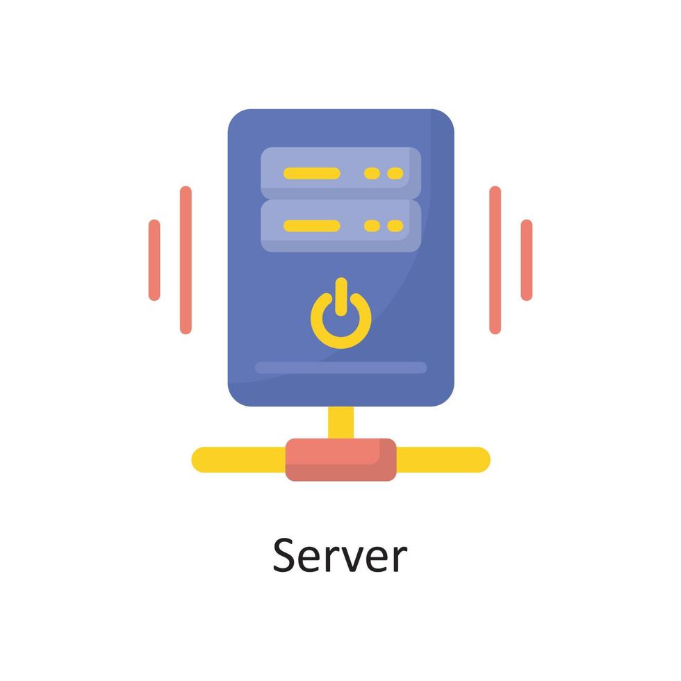 Ilustración de diseño de icono plano de vector de servidor. símbolo de computación en la nube en el archivo eps 10 de fondo blanco