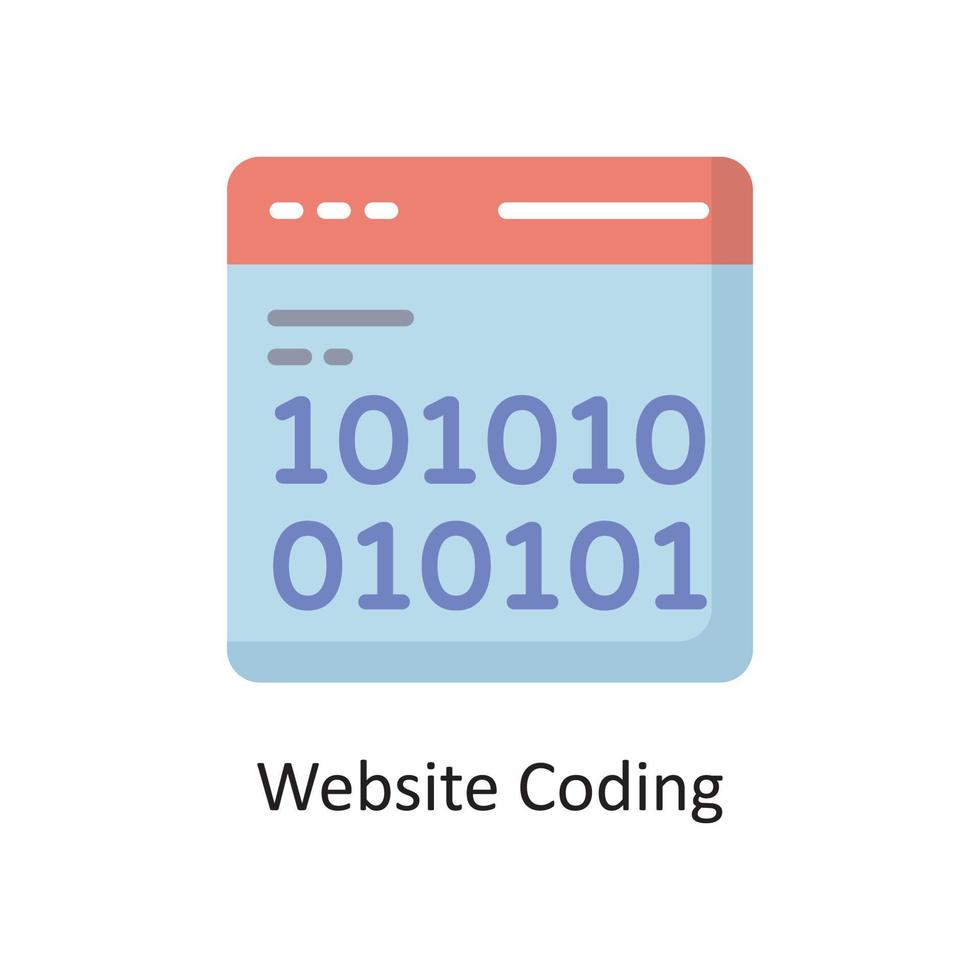 ilustración de diseño de icono plano de vector de codificación de sitio web. símbolo de computación en la nube en el archivo eps 10 de fondo blanco