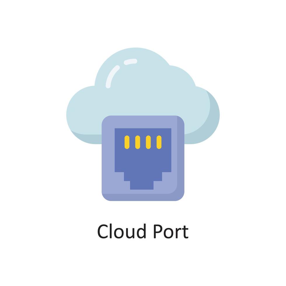 Cloud Port Vector  Flat Icon Design illustration. Cloud Computing Symbol on White background EPS 10 File