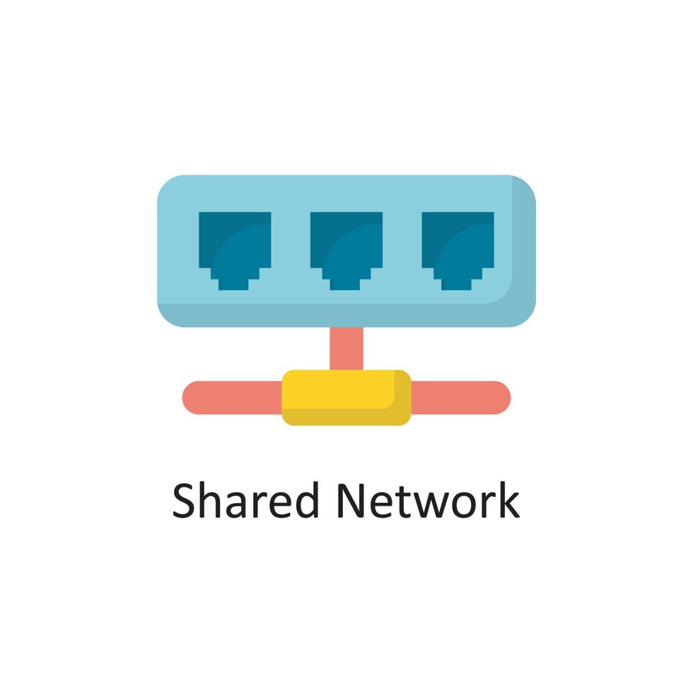 Shared Network Vector  Flat Icon Design illustration. Cloud Computing Symbol on White background EPS 10 File
