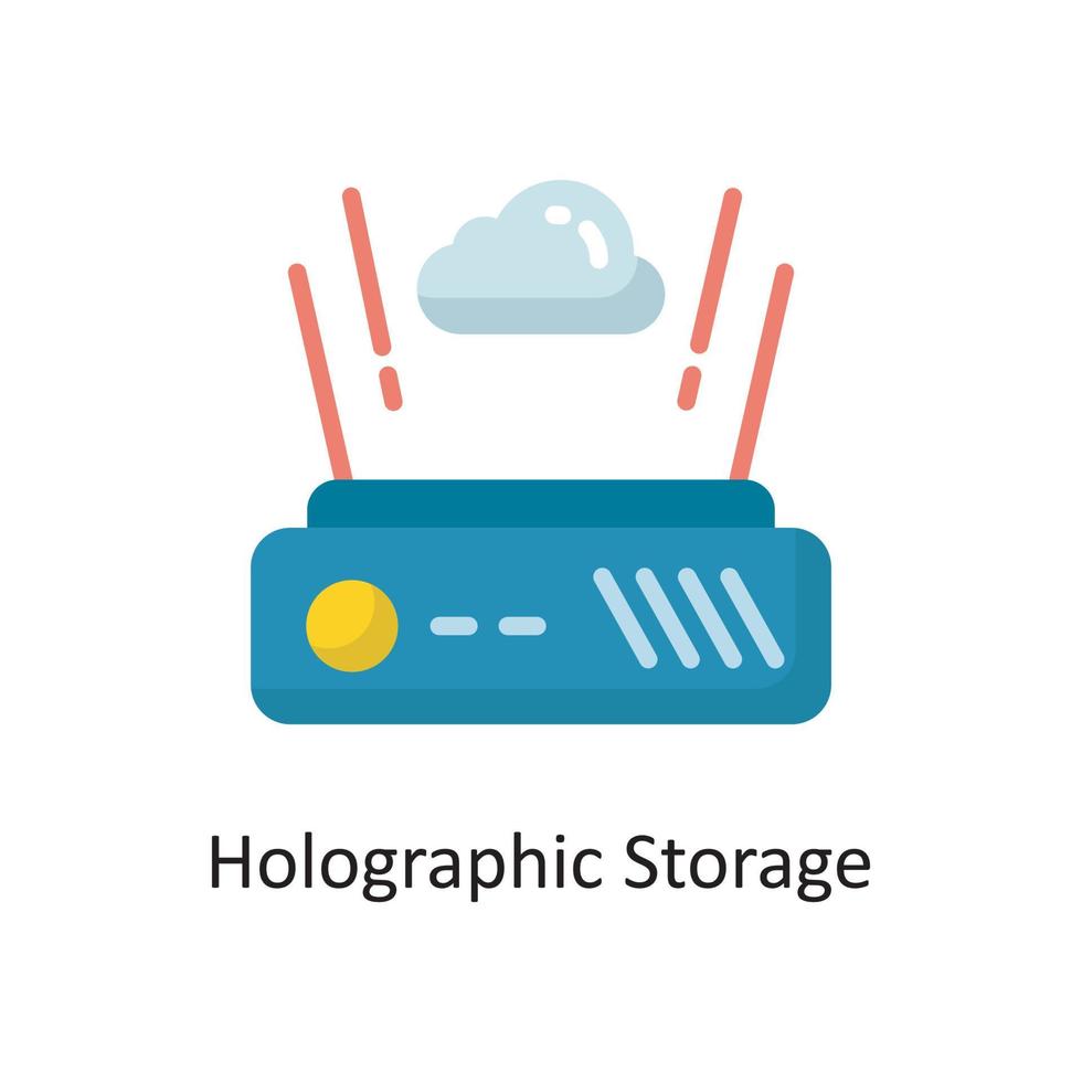Holographic Storage Vector  Flat Icon Design illustration. Cloud Computing Symbol on White background EPS 10 File