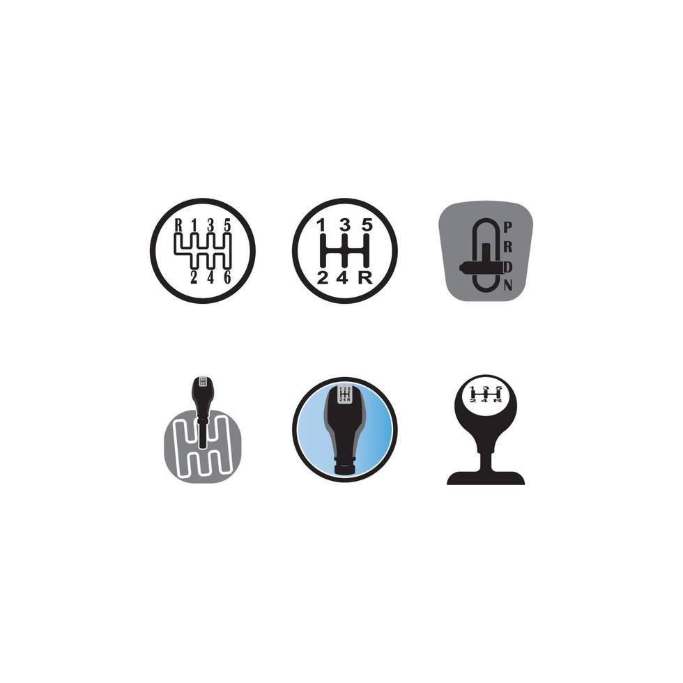 Gear box icon, stick shift template vector illustration