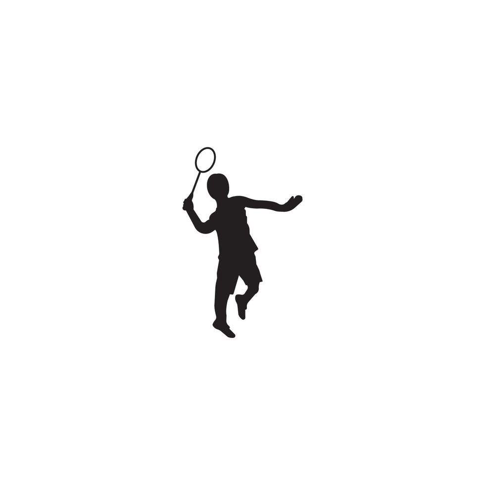 Badminton Players Silhouettes Set.vector Collection of sportsmen. Vector