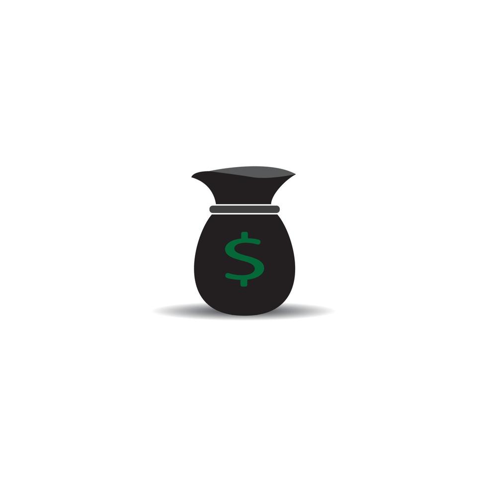 bolsa de dinero, ilustración de icono de vector de logotipo