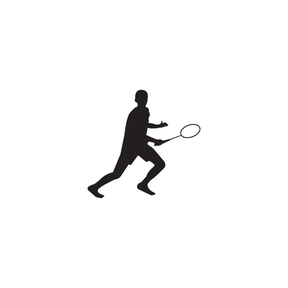 Badminton Players Silhouettes Set.vector Collection of sportsmen. Vector