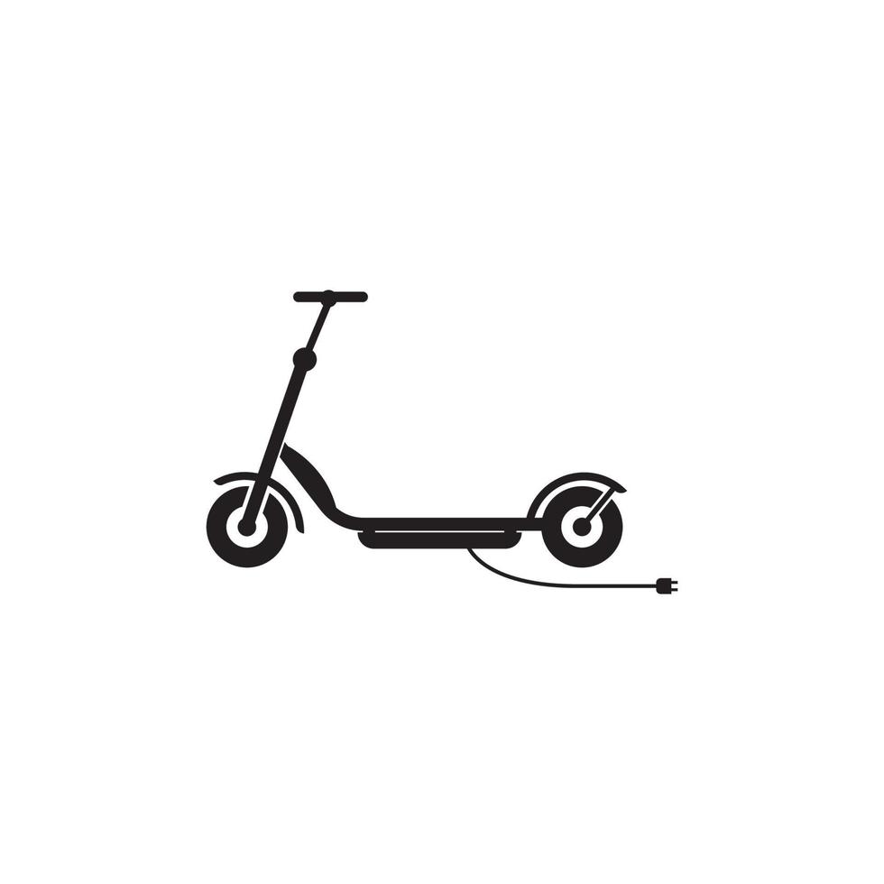 vector de icono plano de logotipo de símbolo de scooter eléctrico