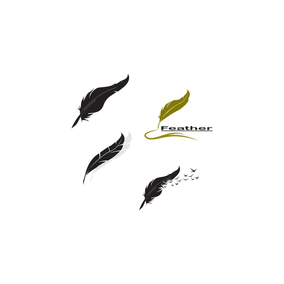 feather icon vector logo illustration