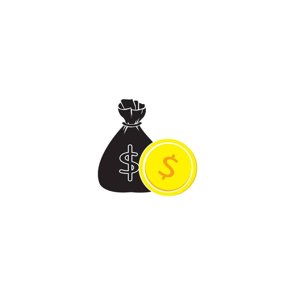 bolsa de dinero, ilustración de icono de vector de logotipo