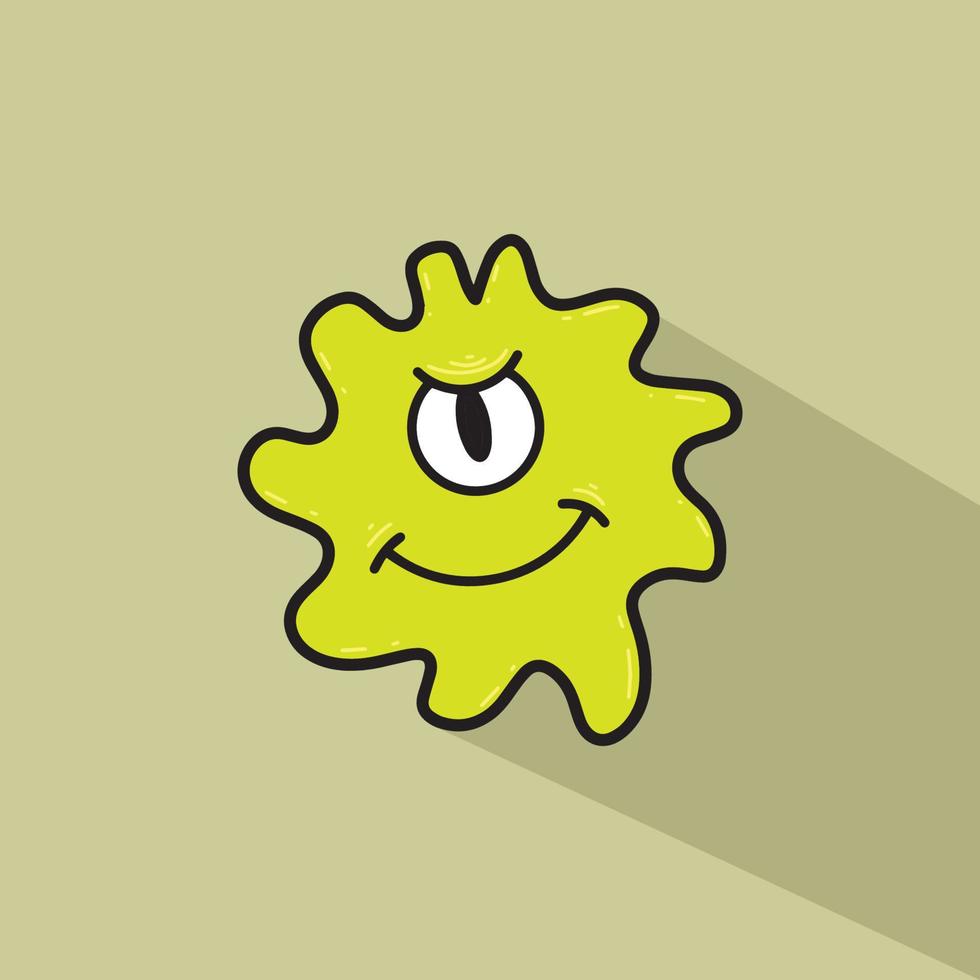 Icon Smile Bacteria with Shadow Vector