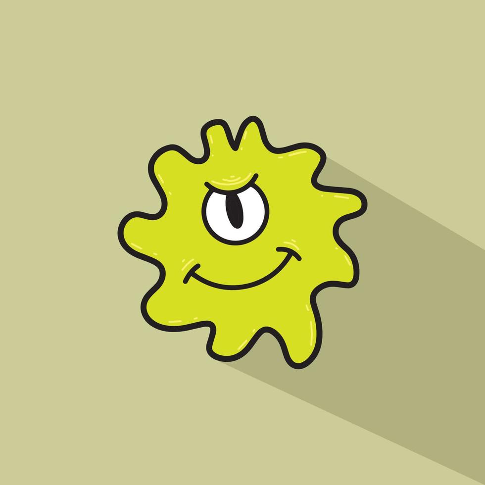 Icon Smile Bacteria with Shadow Vector