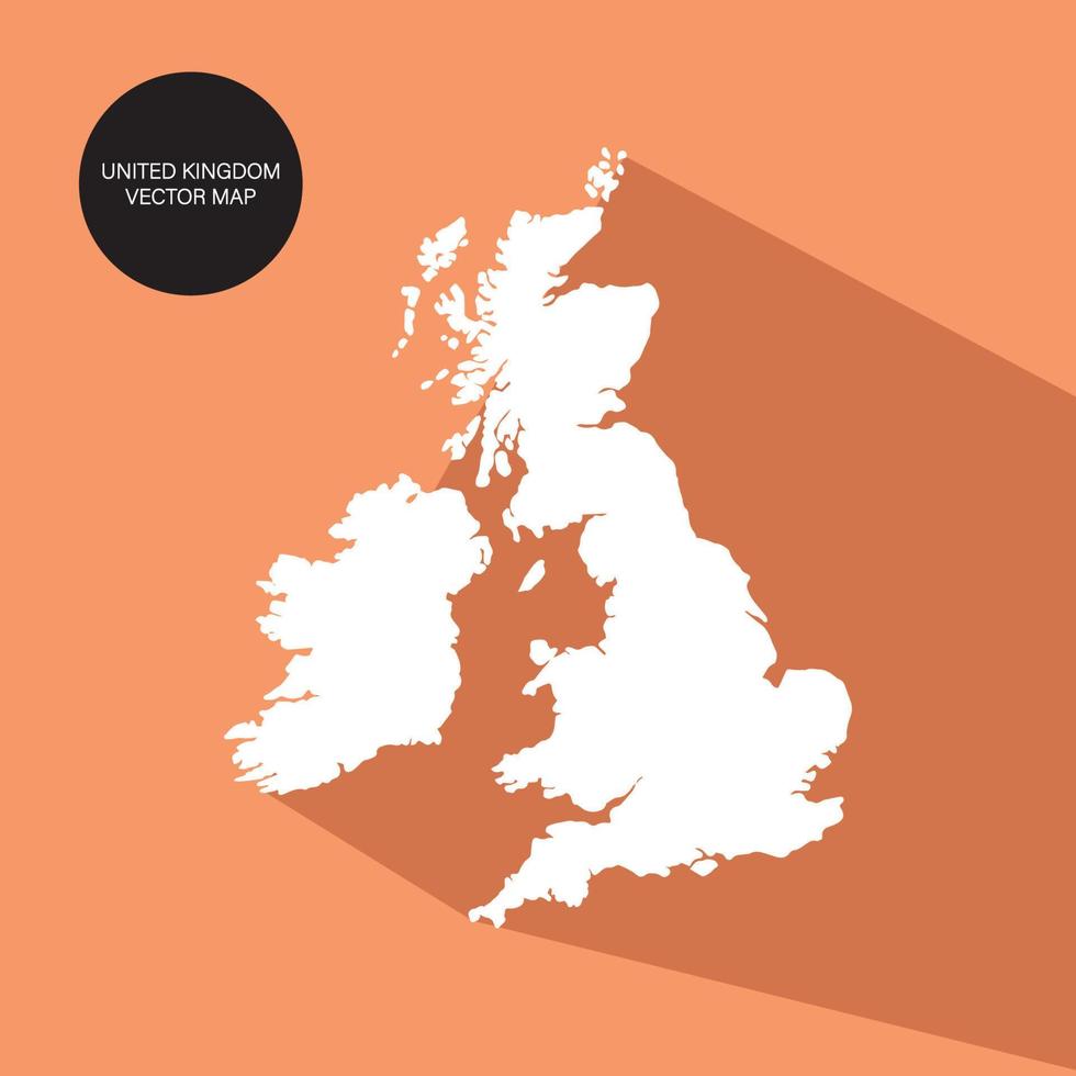 Icon White Map United Kingdom Vector