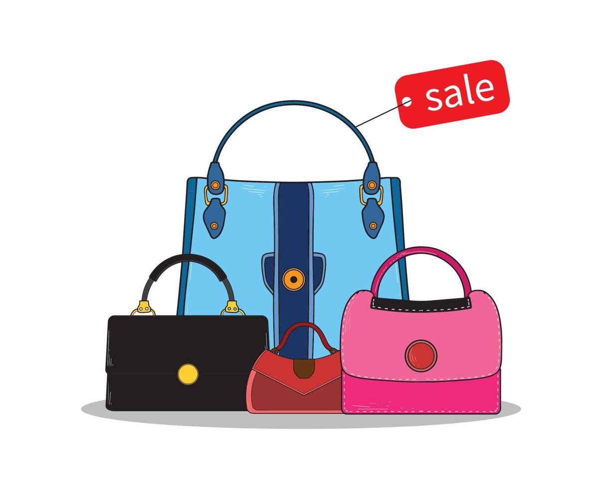 Woman Bag Sale on a White Background Vector