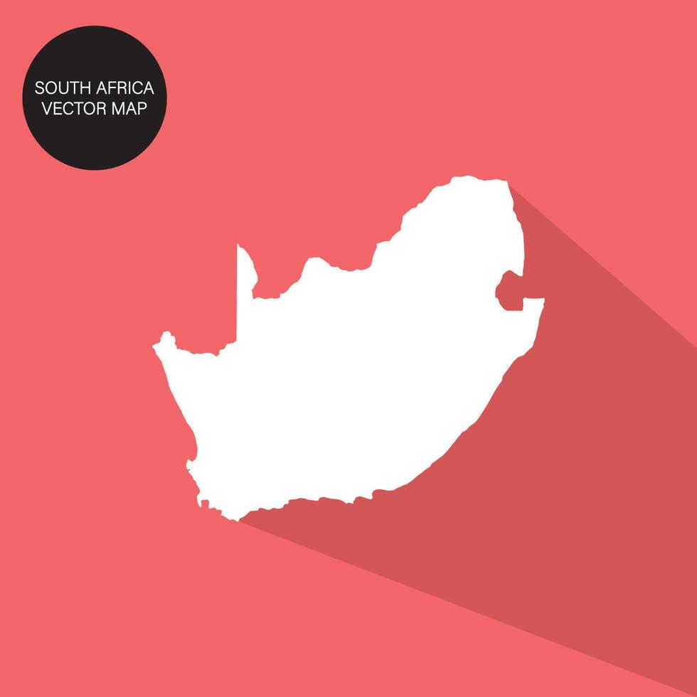 Icon South Africa Vector Map on a Red Background