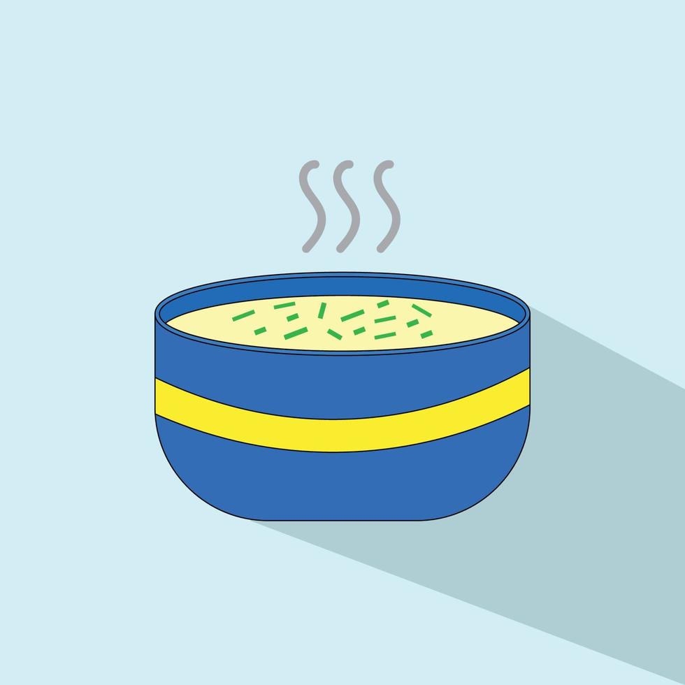 icono de sopa en vector de tazón