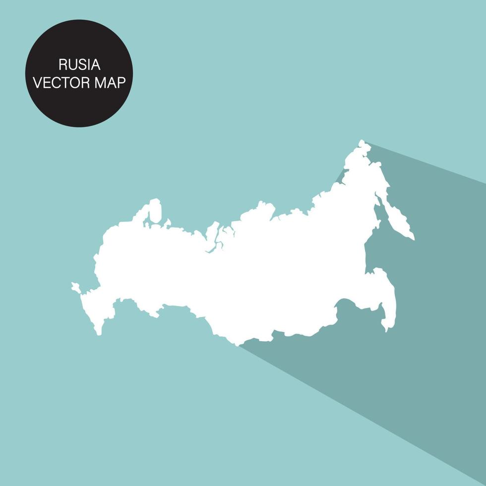Rusia Map Icon with Shadow Vector