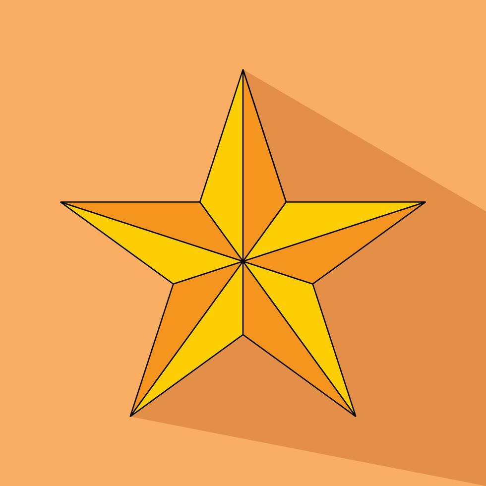 Icon of 3d Star Orange Colored Vector