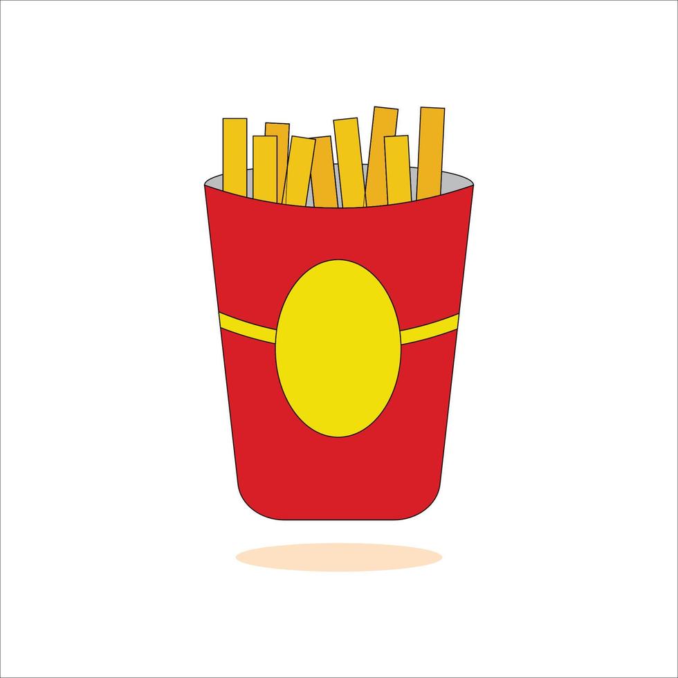 icono de papas fritas en un vector de fondo blanco