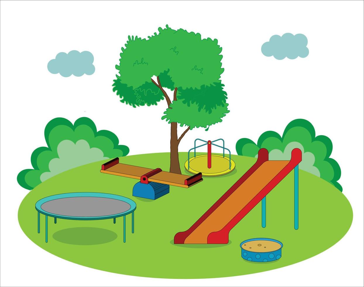 parque de juegos infantil vectorial sobre un fondo blanco vector