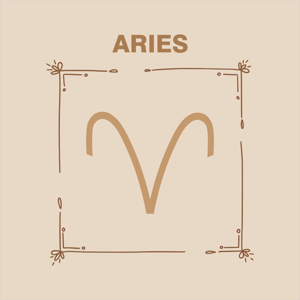 Aries Zodiac with Cute Frame Square Vector