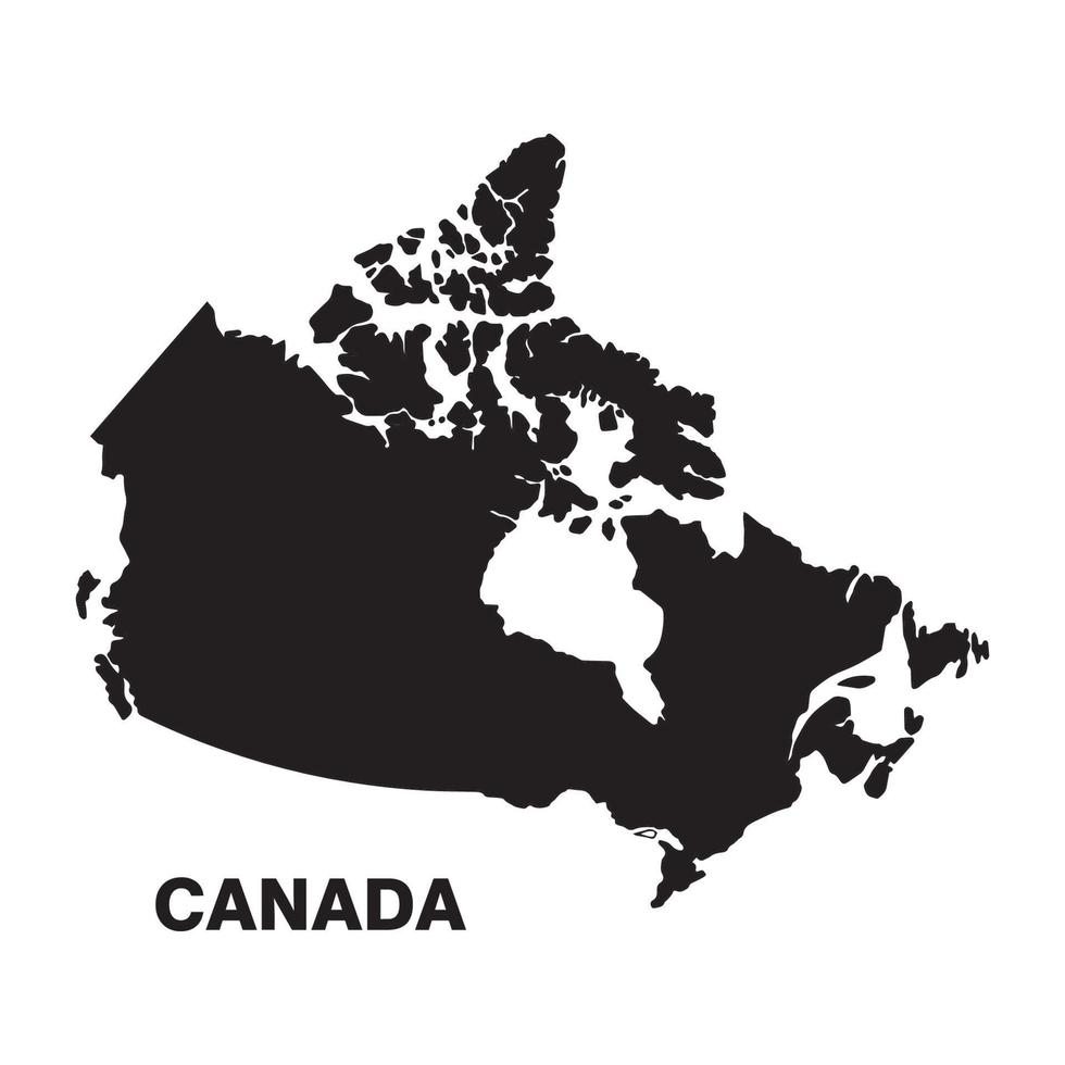 silueta abstracta del mapa vectorial de canadá sobre un fondo blanco vector