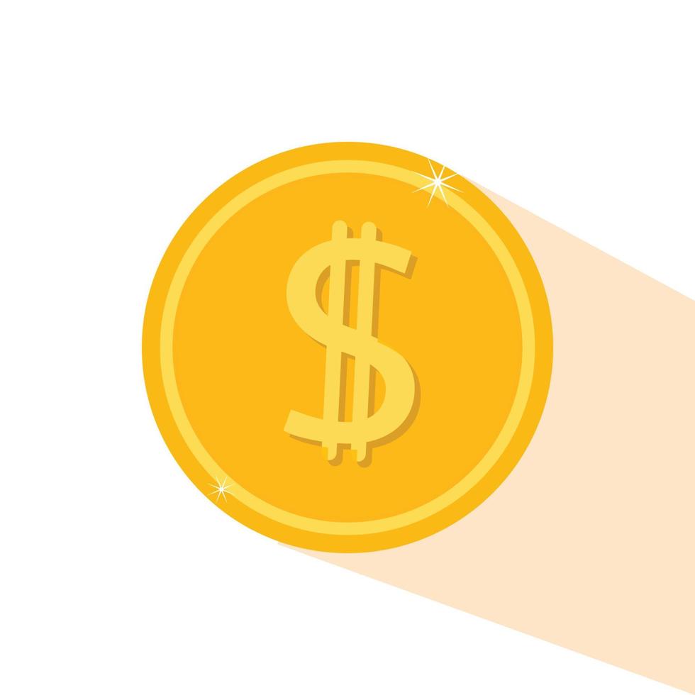 Icon of Dollar Coin Vector