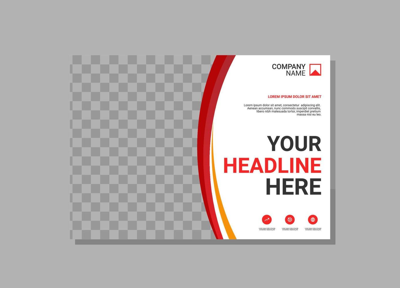 Corporate book cover horizontal design vector