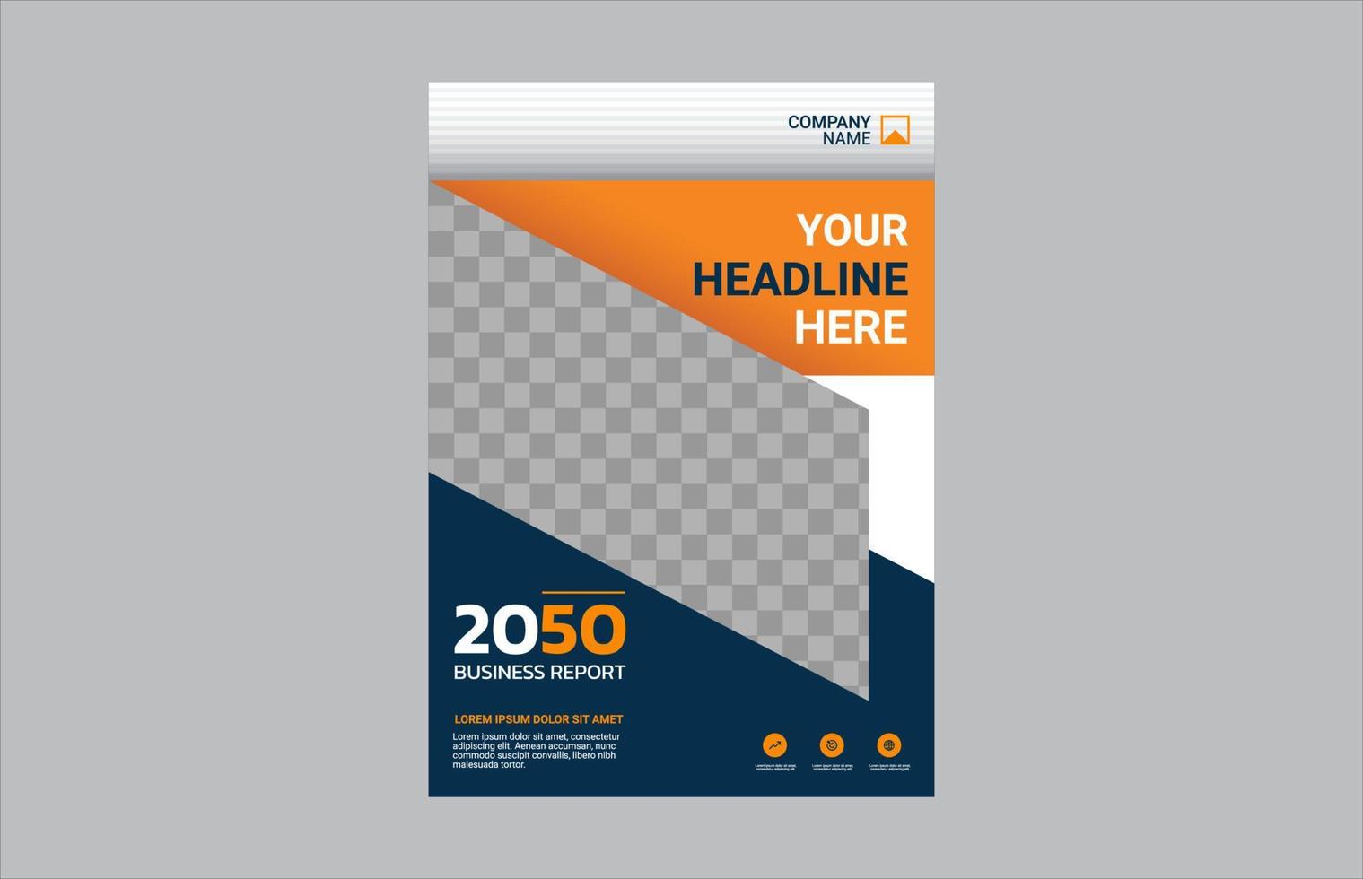 Modern business annual report template vector