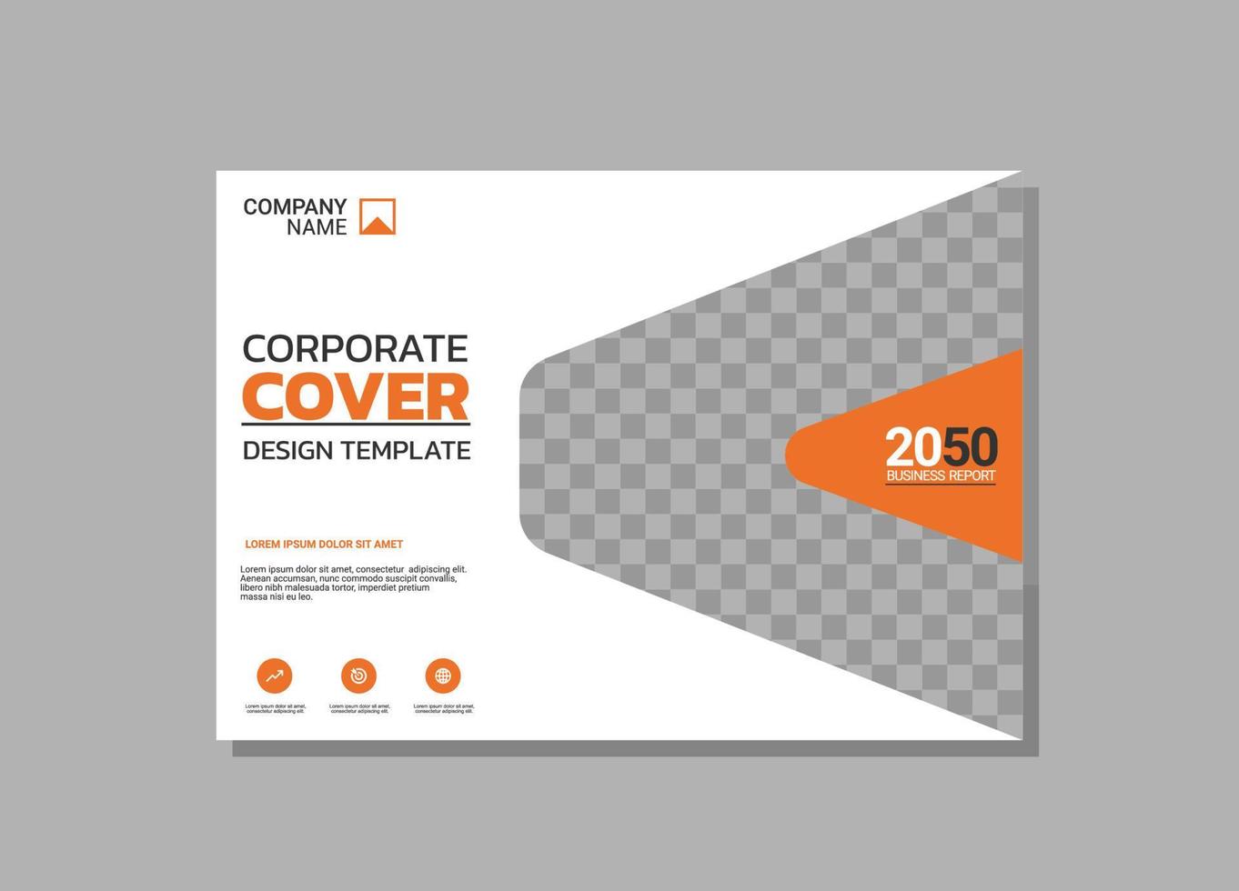 Corporate book cover horizontal design vector